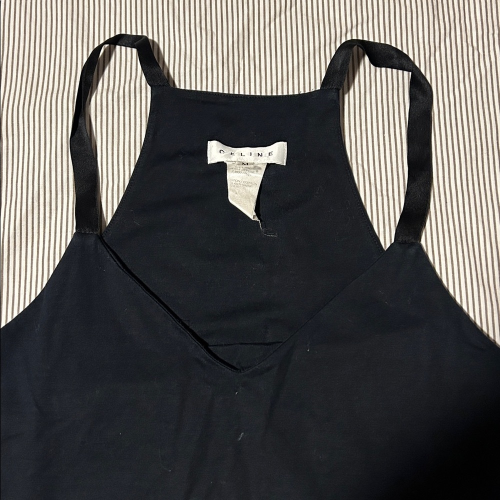 Celine Black Camisole Tank Top Jersey size M vintage - Picture 3 of 10